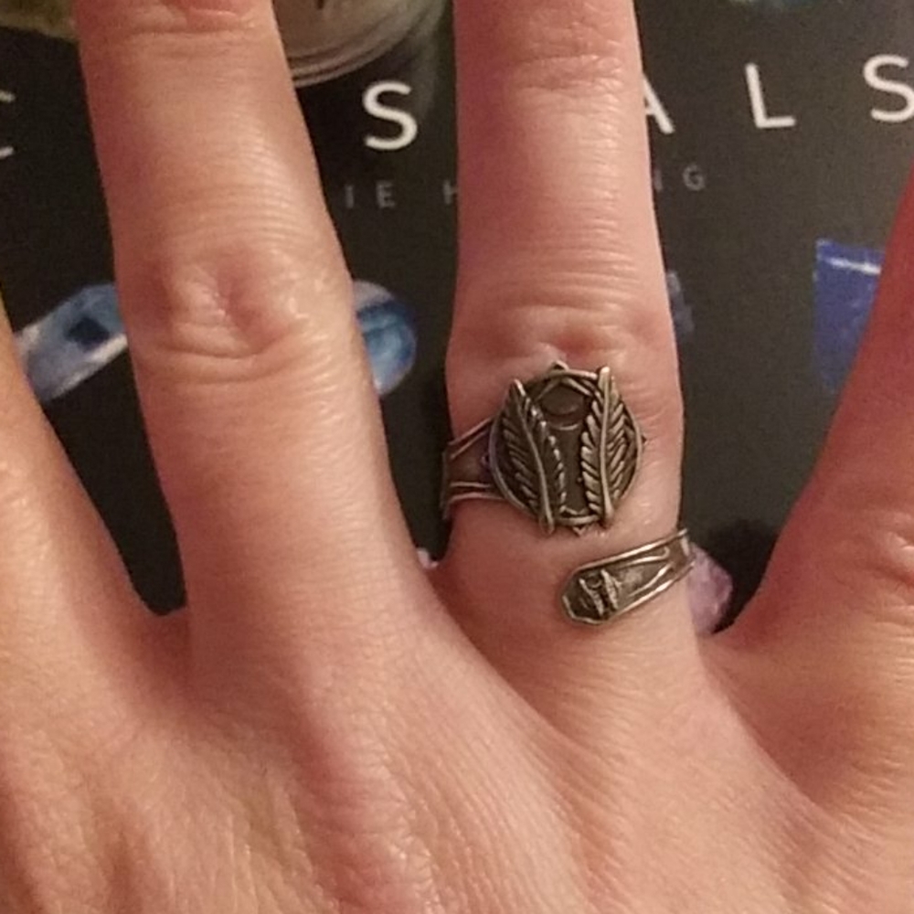 Alex and Ani Sterling Godspeed Spoon Ring